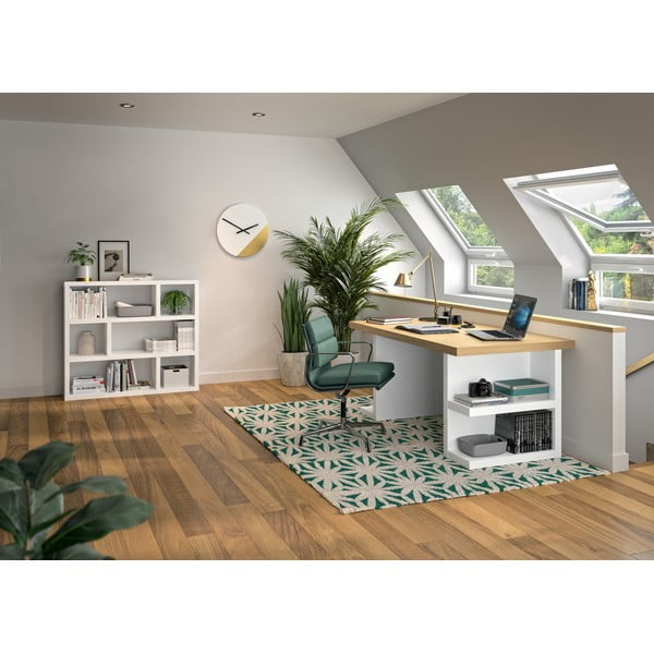 Balts grāmatplaukts 120x105 cm Dublin – TemaHome-image-1