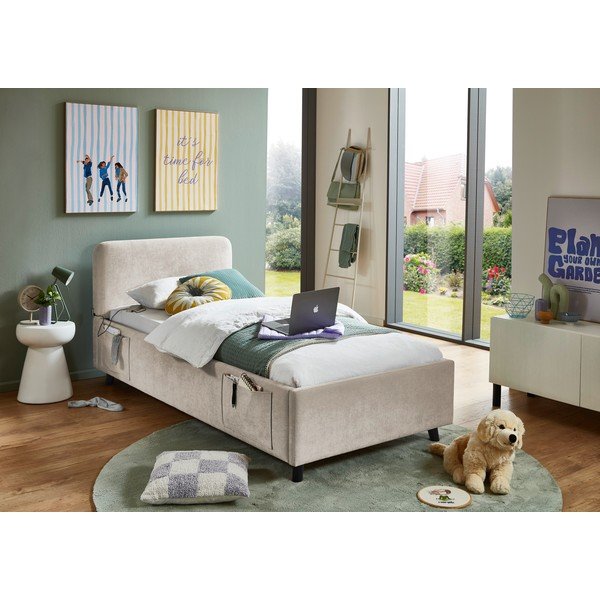 Bēša bērnu gulta bez režģa 90x200 cm Cosy – Meise Möbel-image-1