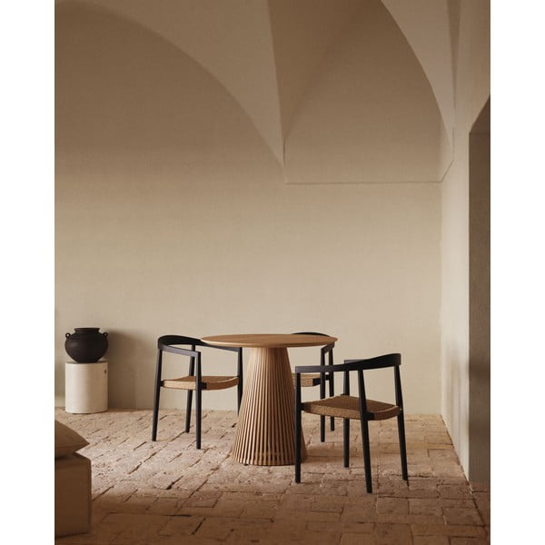 Melni masīvkoka dārza krēsli (4 gab.) Ydalia – Kave Home-image-4