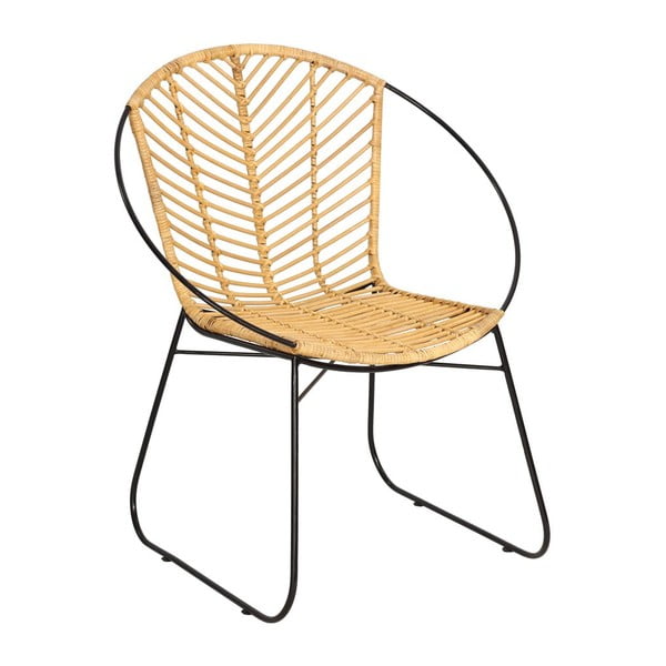 Rotangpalmas pusdienu krēslu Carla (2 gab.) un melna galda Strong komplekts – Bonami Essentials-image-4