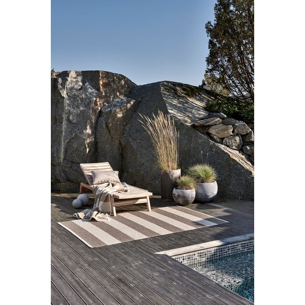 Bēšs/krēmkrāsas iekštelpu un āra celiņa paklājs 70x225 cm Bob Mud Vanilla – Pappelina-image-1