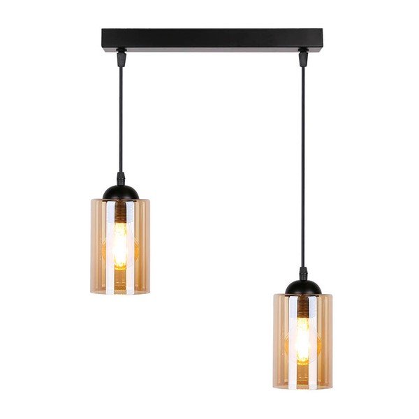 Melna piekaramā lampa ar stikla abažūru 10x34 cm Bistro – Candellux Lighting-image-3
