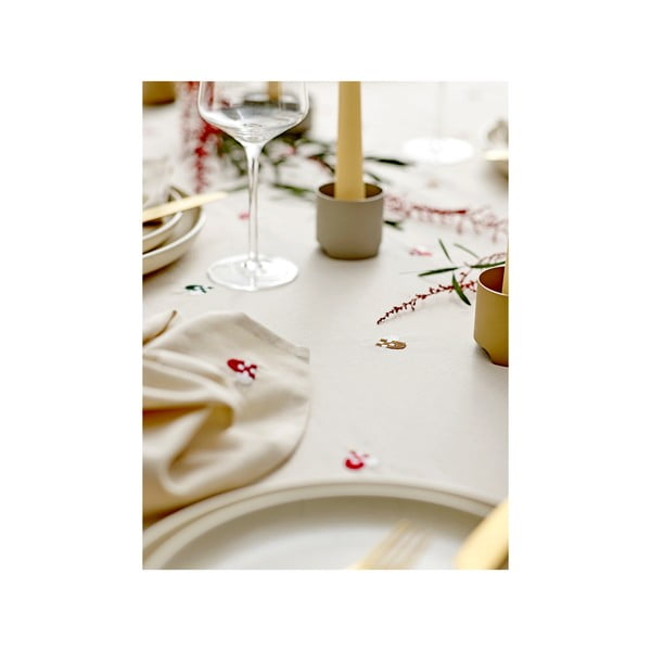 Kokvilnas galdauts ø 180 cm Hearts Embloidery – Södahl-image-3