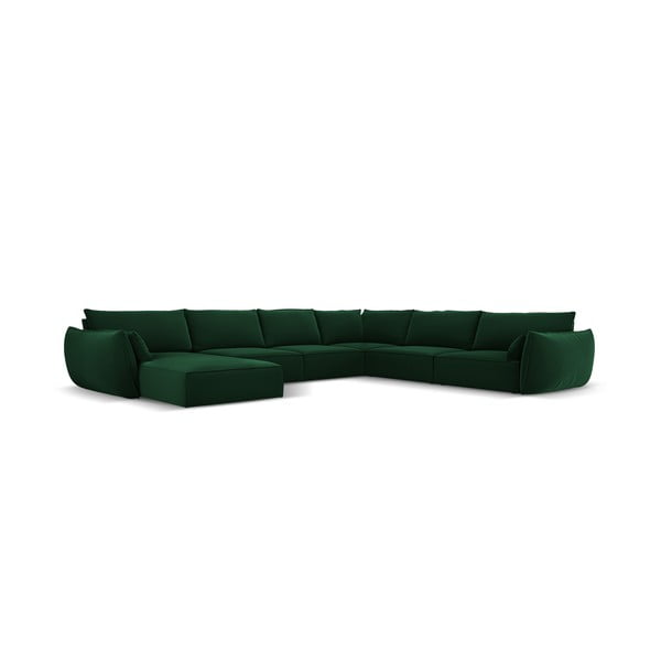 Tumši zaļš samta stūra dīvāns (ar labo stūri/U veida) Vanda – Mazzini Sofas-image-2