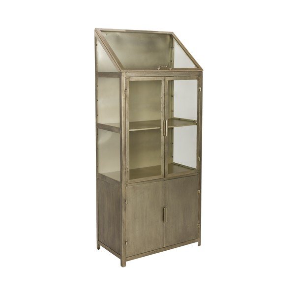 Pelēka metāla vitrīna 64x151x35 cm Monviso – Dutchbone-image-2