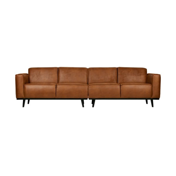 Konjaka brūns mākslīgās ādas dīvāns BePureHome Statement, 280 cm