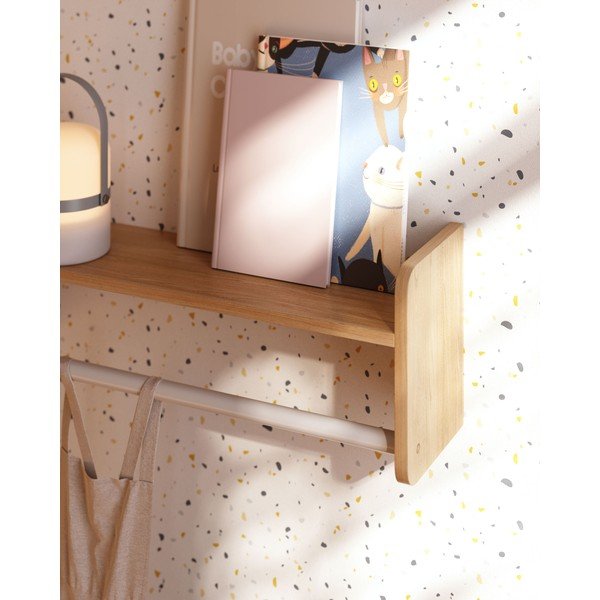 Dabīga toņa priedes masīvkoka sienas bērnu drēbju pakaramais 52,5x20 cm Florentina – Kave Home-image-3