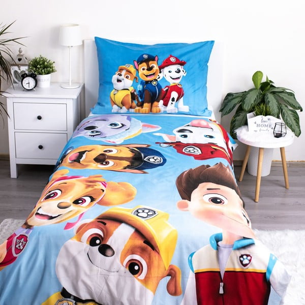 Mikrošķiedras bērnu gultas veļa vienvietīgai gultai 140x200 cm Paw Patrol – Jerry Fabrics-image-1