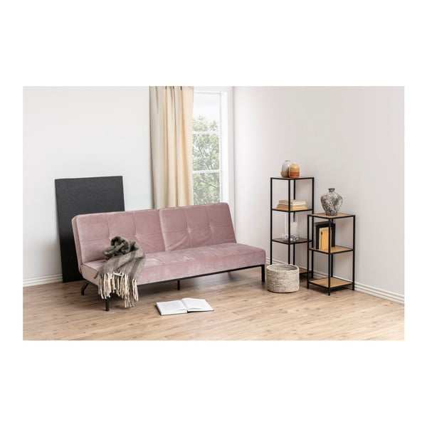 Melns/dabīga toņa grāmatplaukts ar ozolkoka imitāciju 37x83 cm Seaford – Actona-image-3