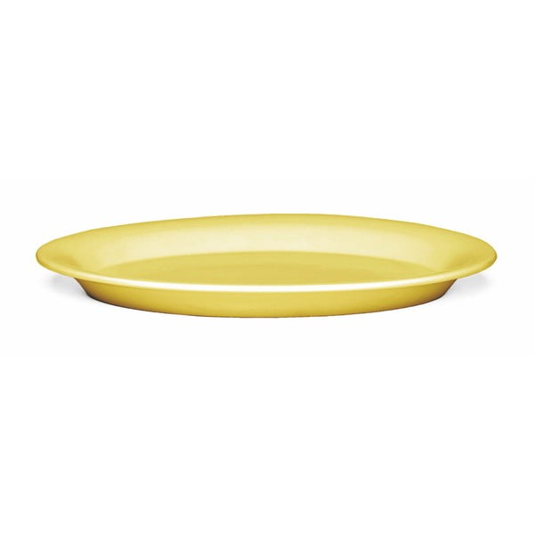 Dzeltens ovāls keramikas šķīvis Kähler Design Ursula, 33 x 22 cm