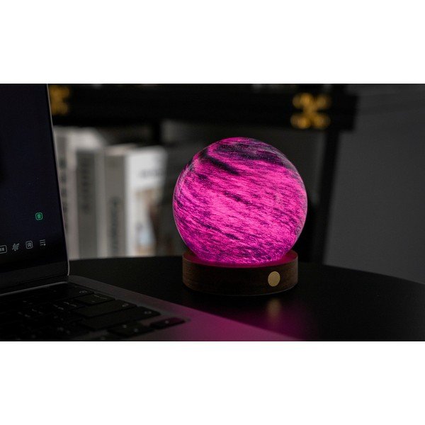 Tumši brūns/tumša dabīga toņa gaismas dekors ar USB ø 8 cm Stellar Ocean – Gingko-image-4