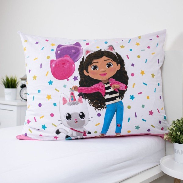 Vienguļamā kokvilnas bērnu gultas veļa 140x200 cm Gabby's Dollhouse "Confetti" – Jerry Fabrics-image-3