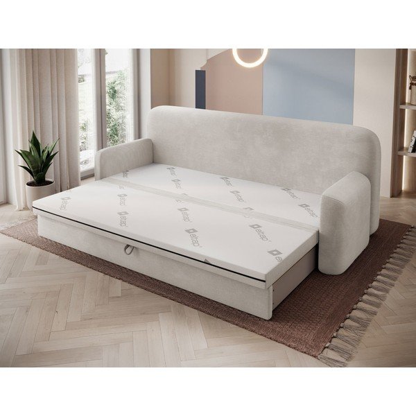 Bēšs velveta salokāms/ar uzglabāšanas vietu dīvāns 236 cm Elioss – ELTAP-image-2