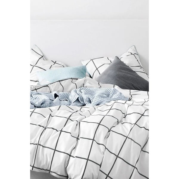 Balta kokvilnas  gultas veļa divvietīgai gultai 200x220 cm – Mila Home