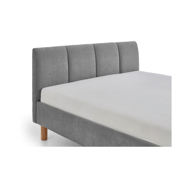Pelēka polsterēta vienvietīga gulta bez režģa 120x200 cm Joker – Meise Möbel-image-4