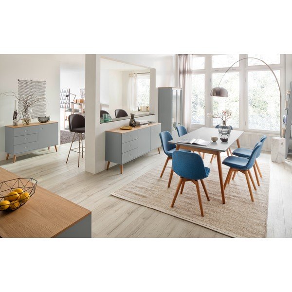 Pelēka kumode ar ozolkoka kājām Tenzo Dot-image-4