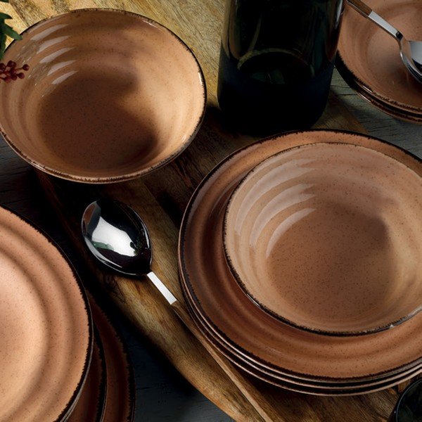 Oranžs porcelāna trauku komplekts (24 gab.) Kütahya Porselen Basis-image-1