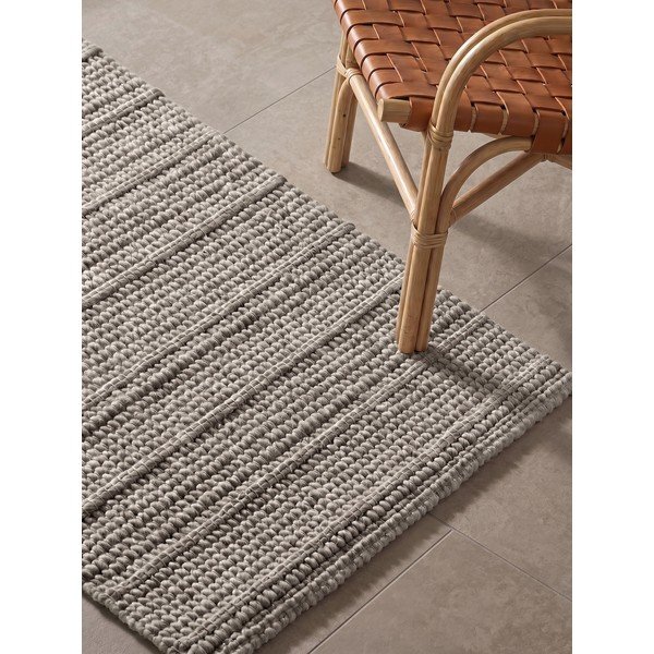 Pelēks ar rokām darināts vilnas celiņa paklājs 80x250 cm Camden Parker – Ted Baker-image-2