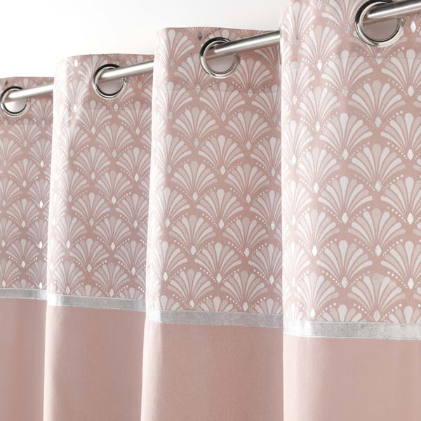 Gaiši rozā kokvilnas aizkars 140x240 cm Artchic – douceur d'intérieur-image-1