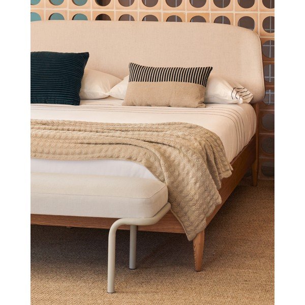 Vilnas/no jauktas šķiedras adīts pleds 130x170 cm Malik – Kave Home-image-3