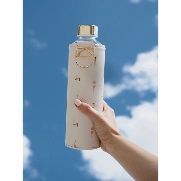 Bēša stikla pudele no borsilikāta ar mākslīgās ādas apvalku Equa Mismatch Playa, 750 ml-image-2