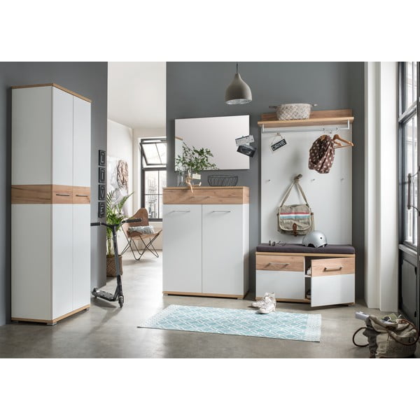 Balts/dabīga toņa sienas pakaramais ar ozolkoka imitāciju Topix – Germania-image-1