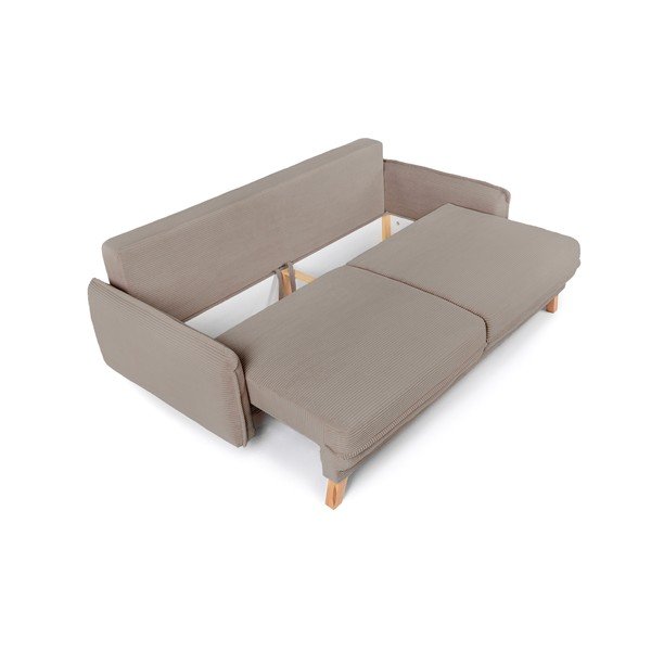 Pelēkbrūns velveta salokāms/ar uzglabāšanas vietu dīvāns 218 cm Tori – Bonami Selection-image-4