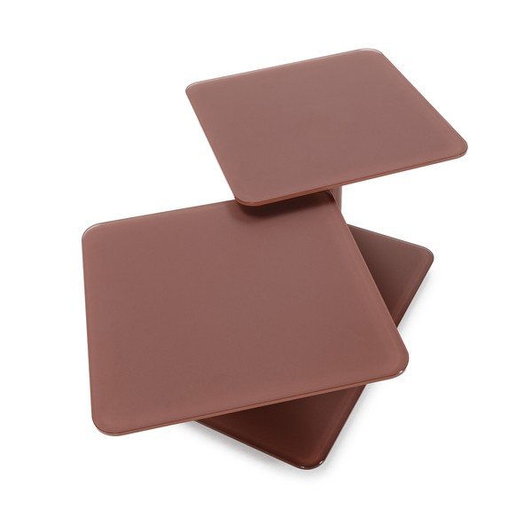 Terakotas oranžs stikla žurnālgaldiņš 54x115 cm Elvi – Marckeric-image-4