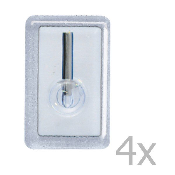 4 sudraba aizkaru āķu komplekts Wenko Curtain Hooks Chrome-image-1