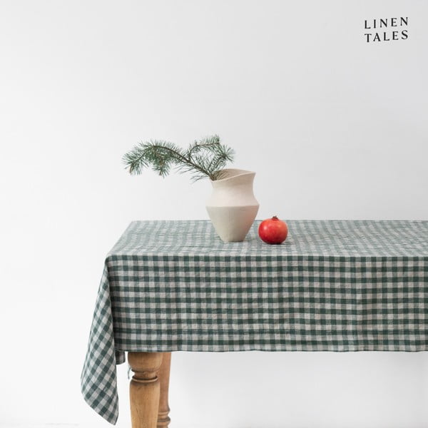 Lina galdauts 140x200 cm Forest Green Gingham – Linen Tales