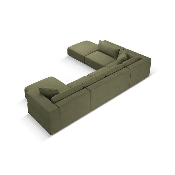 Gaiši zaļš stūra dīvāns (ar kreiso stūri/U veida) Esther – Milo Casa-image-2