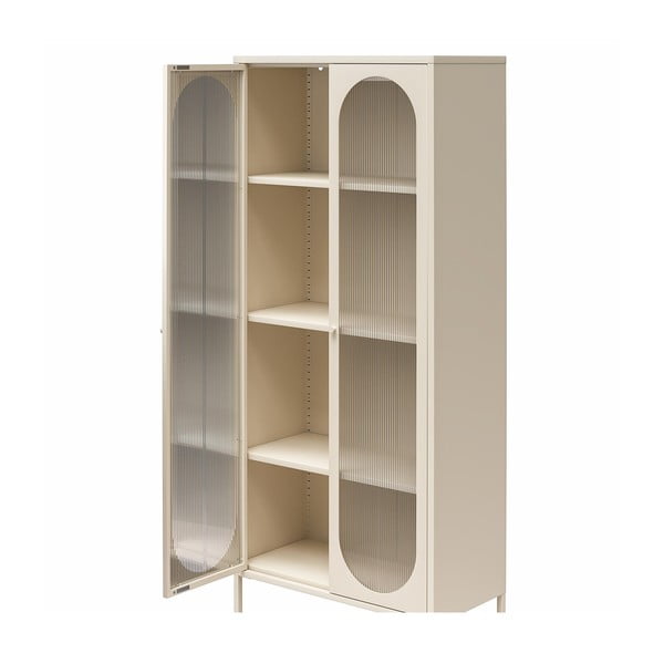 Krēmkrāsas metāla vitrīna 80x186x40 cm Luna – Støraa-image-3