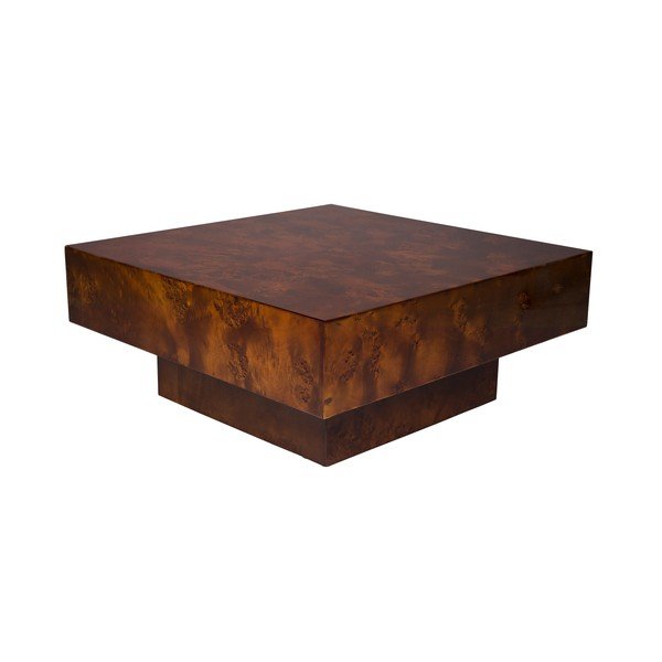 Tumša dabīga toņa žurnālgaldiņš ar riekstkoka imitāciju 90x90 cm Quinn – Dutchbone-image-2