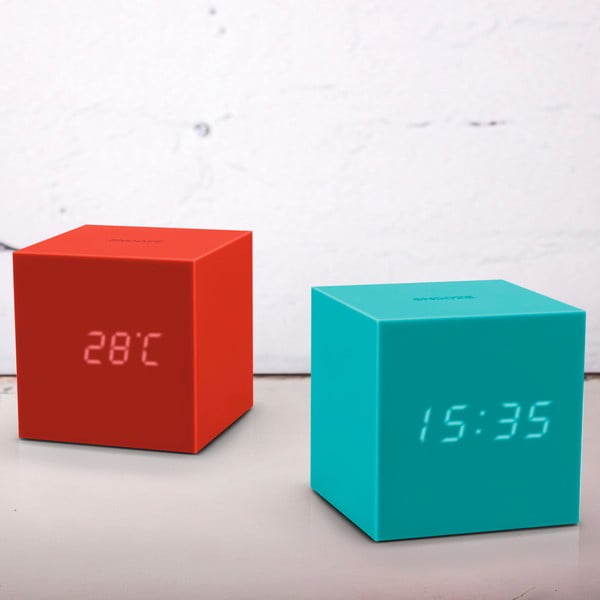 Tirkīza LED modinātājs Gingko Gravity Cube-image-1