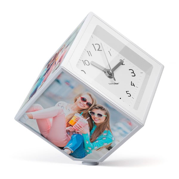 Rotējošs foto kubs ar pulksteni Balvi, 10x10 cm