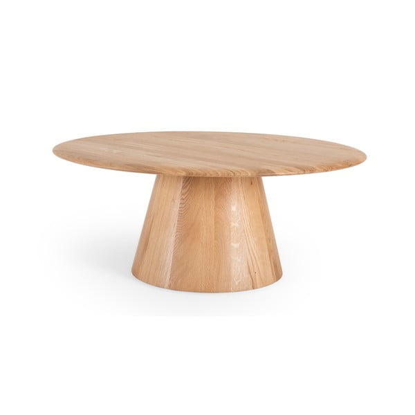 Dabīga toņa ozola masīvkoka apaļš žurnālgaldiņš ø 80 cm Mushroom – Gazzda-image-4