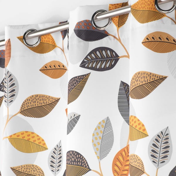 Dzeltens/balts aizkars 140x280 cm Vahine – douceur d'intérieur-image-1