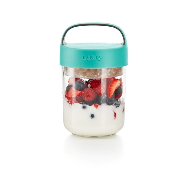 Zupas burka ar tirkīza vāku Lékué To Go, 400 ml