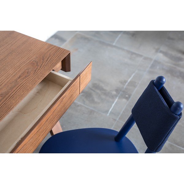 Brūns rakstāmgalds ar oša koka kājām EMKO 4.9, 140 x 70 cm-image-1