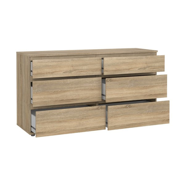 Dabīga toņa zema kumode ar ozolkoka imitāciju 153x84 cm Nova – Tvilum-image-3