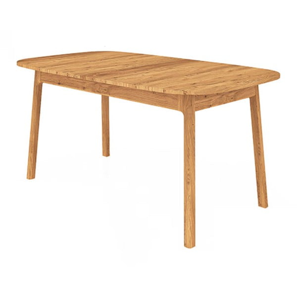 Dabīga toņa ozola masīvkoka ēdamgalds 90x160 cm Twig – The Beds