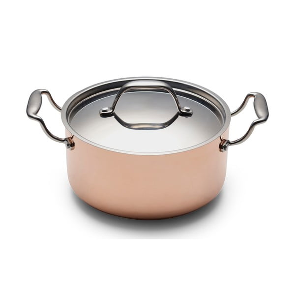 Nerūsējošā tērauda/vara katls ar vāku piemērots indukcijas plītij 3 l – Blomsterbergs