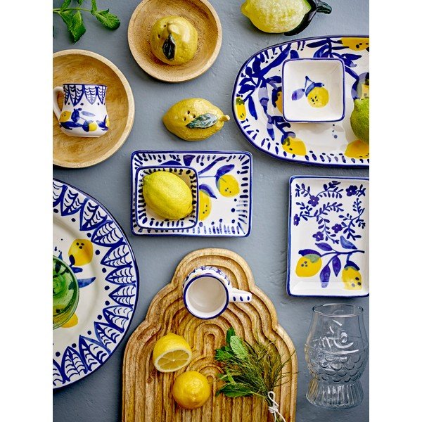 Balts/zils servēšanas akmensmasas šķīvis Maxima – Bloomingville-image-2