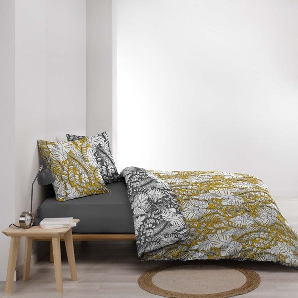 Dzeltena divguļamā mikrošķiedras gultas veļa 240x220 cm Calaos – douceur d'intérieur-image-1