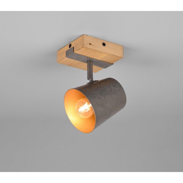 Tumši pelēka/dabīga toņa prožektora tipa lampa Bell – Trio-image-1