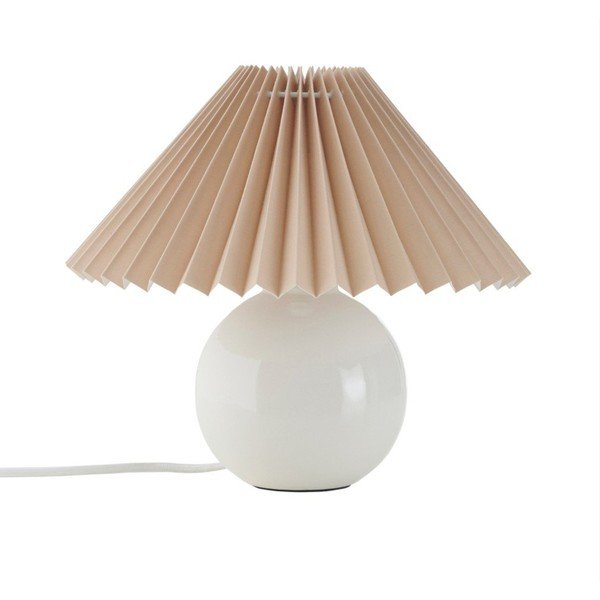 Bēša/krēmkrāsas tekstila galda lampa (augstums 22 cm) Mimmi – Ellos Home