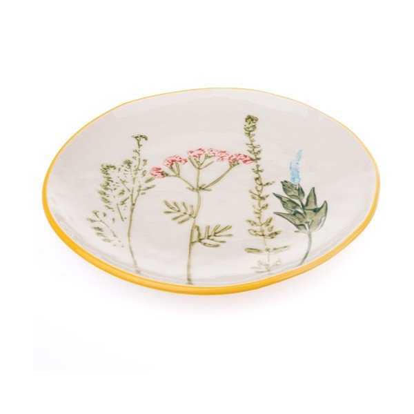 Balts deserta porcelāna šķīvis ø 21 cm Flower Garden – Dakls