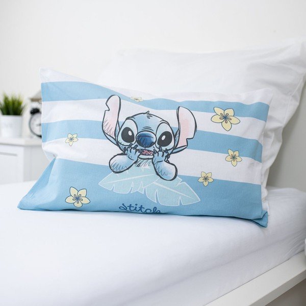 Gaiši zila kokvilnas bērnu gultas veļa bērnu gultiņai 100x135 cm Lilo & Stitch "Tropical Hugs" – Jerry Fabrics-image-2