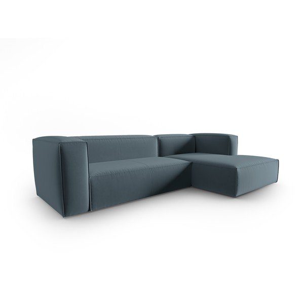 Zils samta stūra dīvāns Mackay – Cosmopolitan Design-image-2