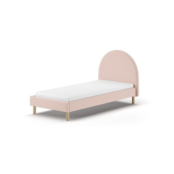 Rozā polsterēta vienvietīga gulta ar redelēm 90x200 cm MOON – Vipack